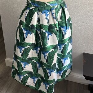 New!! Blaque Label Palm Leaf Lined Skirt Vacation Work Wear Size Small NWT
